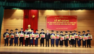 NAPA Presidents presenting the certificates of merit to 17 Lao graduates