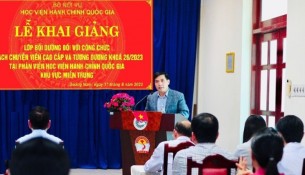 PGS.TS Nguyễn Hoàng Hiển – Giám đốc Phân viện Học viện KVMT phát biểu Khai giảng khóa học